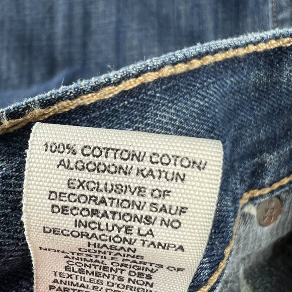 Lucky Brand Jeans Mens 33x31* 221 Straight Blue Faded Distressed Denim Tag 32x32 - Picture 9 of 16